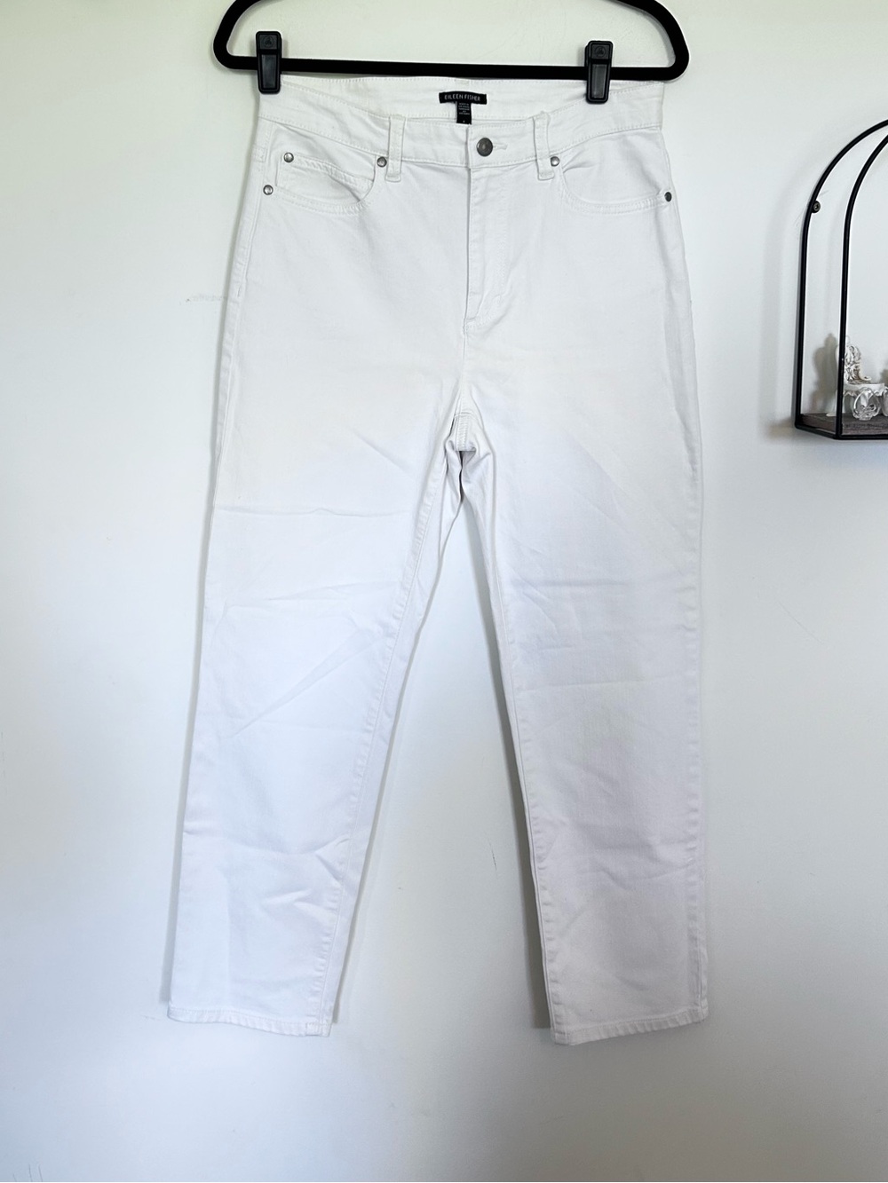 Eileen Fisher White Organic Cotton Straight Leg Jeans Size 6